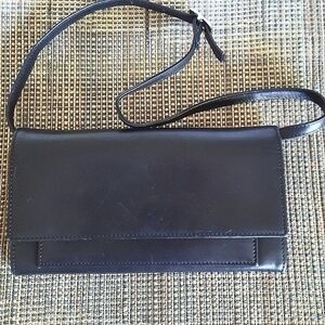 J Crew Convertible Clutch/Wristlet Black Leather